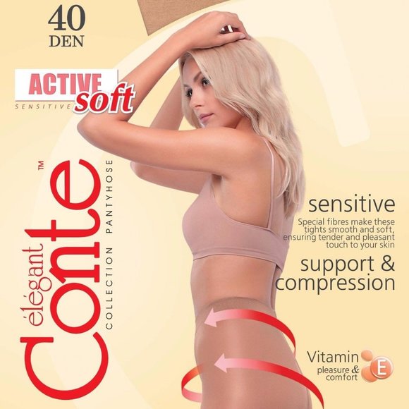 Conte Modelling Women's Tights - Active Soft 40Den - Picture 1 of 5
